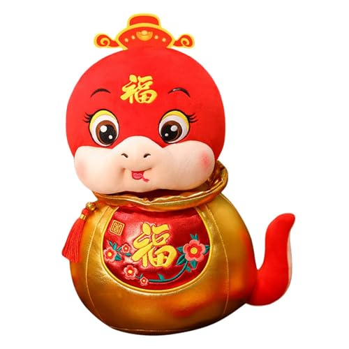 Gkumgwo Ausgestopfte Schlangen-Plüschtiere,Plüsch-Schlangen-Stofftiere, Plüsch 11 Zoll Puppe Maskottchen Eiförmig, Chinesische Tierpuppe Spielzeug Schlange Kuscheltiere für das chinesische von Gkumgwo