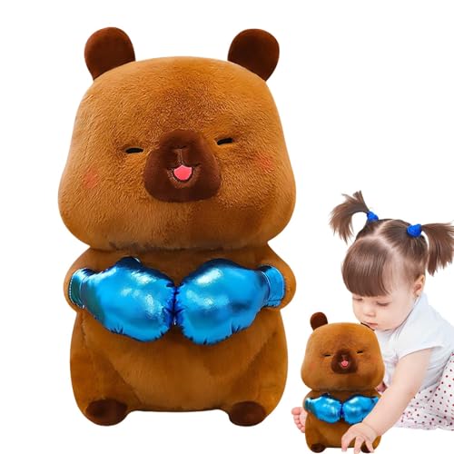 Gkumgwo Capybara-Stofftier, Capybara-Spielzeug für Kinder, Cartoon-Plüschtiere mit Boxhandschuhen, Mehrzweck-Plüschtiere, weiches Dekokissen für Sofa, Auto, Schlafzimmer von Gkumgwo