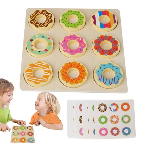 Gkumgwo Donut-Spielzeug für Kinder, Donuts Spielen - Lernspielzeug zur Farbwahrnehmung | Hölzernes Donut-Spielzeug zur Fähigkeitsentwicklung, realistisches Spiel-Essen-Set, passendes Spielzeug für von Gkumgwo