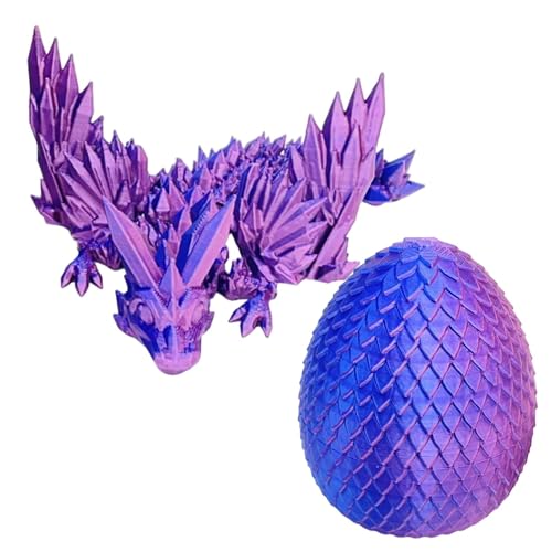 Gkumgwo Drachenei, Fidget-Spielzeug, Kristall-Drachen-Spielzeug, gedrucktes Geschenk, bewegliche Gelenke, lindert Stress, bewegliche Drache, Heimdekoration, Fidget-Spielzeug von Gkumgwo