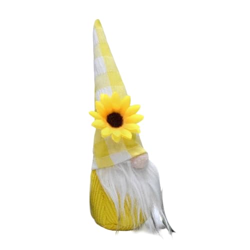 Gkumgwo Frühlingswichtel aus Plüsch – Sonnenblumen-Küchendekor, aus Plüsch, Frühlings-Sonnenblumen-, Baum-Zwerge, Tomte Stoffpuppe für gestufte Tablett, Herbstdekorationen von Gkumgwo