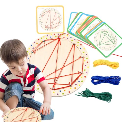 Gkumgwo Geoboard aus Holz, Geoboards für Kinder - Grafisches Lernspielzeug - -Spielzeug für Vorschulkinder, Feinmotorikspielzeug für und Mädchen im Alter von 3 4 5 Jahren von Gkumgwo