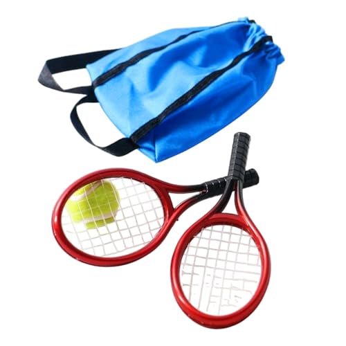 Gkumgwo Miniatur -Tennis -Set, Puppenhaus -Tennisschläger - 1:12 Simulation Tennismodell Spielzeug,Puppenhausdekoration für Schreibtisch, Tisch, Wohnkultur von Gkumgwo