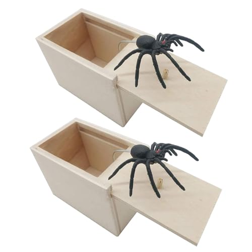 Gkumgwo Spider Prank Scare Box | Spider In A Box Streich | 2 Stück Spinnen Streichbox Aus Gummi | Lustige Spinnen Schreckensbox | Spinnen Streichspielzeug Für Den Narrentag Und Halloween von Gkumgwo