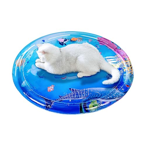 Gkumgwo Wasserspielmatte für Katzen - Pet Sensor Wasser Playmat - Sensorische Wasserspielmatte mit Fisch - Wassersensor Playmat für kühles, bequemes Spielen von Gkumgwo