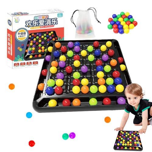 Regenbogenball Ausscheidungsspiel | Intellektuelles Schachspiel | Elimination Brettspiel | Regenbogenball Brettspiel | Bunte Bälle Puzzle Schach | Regenbogenperlen Strategie Puzzlespiele Für Kinder von Gkumgwo