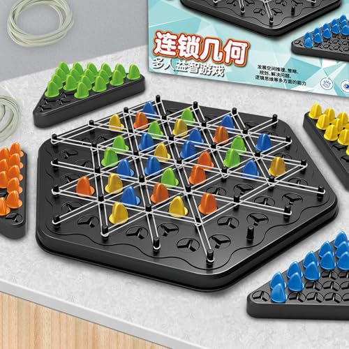 Triggle Brettspiel | Ketten Dreieck Schach Spiel | Ketten Dreieck Spielset | Interaktive Peg Triangle Brettspiele | Klassisches Steckbrettspiel Für Kinder Und Erwachsene Familienfeier von Gkumgwo