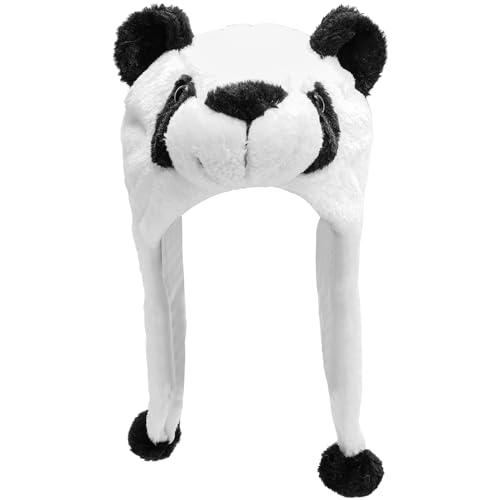 Glamexx24 Plüsch Hut Tiermütze Mütze mit Ohren Panda Kostüm Karneval Cap Cosplay Urlaub Weihnachten Halloween Party Wintermütze für Kinder Erwachsene von Glamexx24