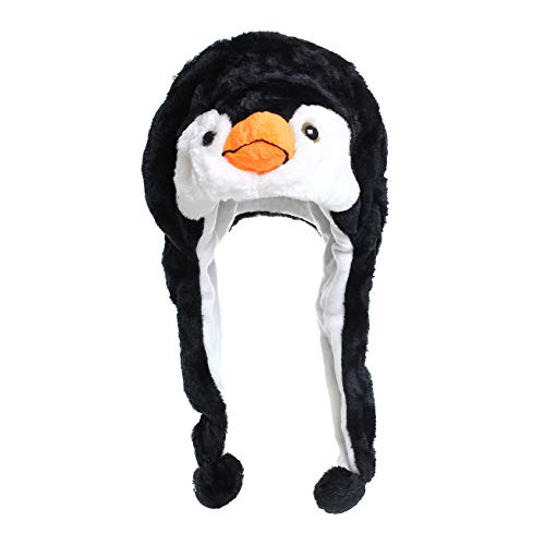 Glamexx24 Plüsch Hut Tiermütze Mütze mit Ohren Pinguin Kostüm Karneval Cap Cosplay Urlaub Weihnachten Halloween Party Wintermütze für Kinder Erwachsene von Glamexx24