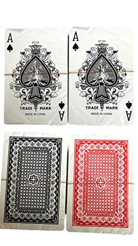 Spielkarten aus Kunststoff, waschbar, wasserdicht, Schwarz / Rot, 2 Stück von Glamified , glam