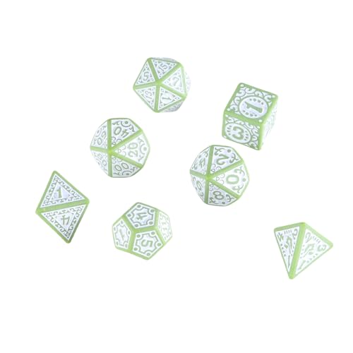 Glanhbnol 7Pcs Hohl Muster Mehrseitige Acryl Würfel Rolle Spielen Tisch Spiel Würfel Polyhedral Würfel Für Tisch Spiel Spieler von Glanhbnol