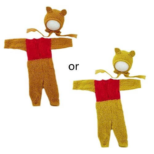 Glanhbnol Baby Kostüm Mütze Body Outfit Neugeborene Requisiten Overalls Hautfreundlicher Bärenanzug Kleinkinder von Glanhbnol