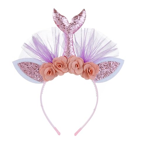 Glanhbnol Fairy Party Stirnband Rose Haarreifen für Geburtstag Hochzeit Prinzessin Cosplay für Mädchen Show Bühne Kostüm von Glanhbnol