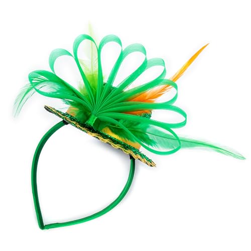 Glanhbnol Grüner Pailletten-Hut, Stirnband für StPatrick Day, dekorativ, irisch, festlich, Haarreif, Partyzubehör, Karneval, Haarschmuck von Glanhbnol