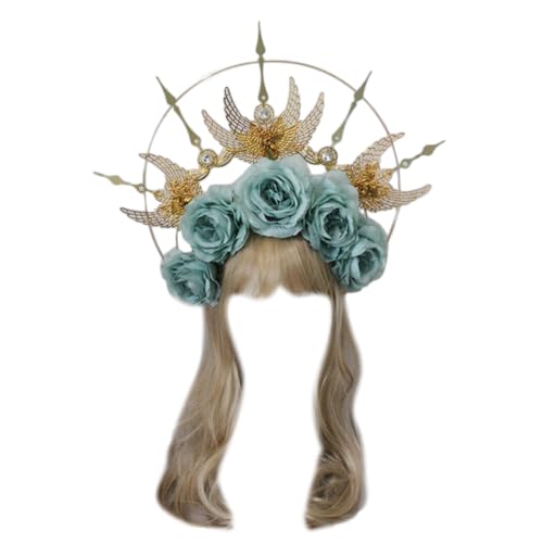 Glanhbnol Krone Krone Kopfbedeckung Krone SunGoddess Kopfschmuck Blume Stirnband von Glanhbnol