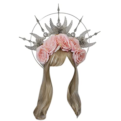Glanhbnol Krone Krone Kopfbedeckung Krone SunGoddess Kopfschmuck Blume Stirnband von Glanhbnol