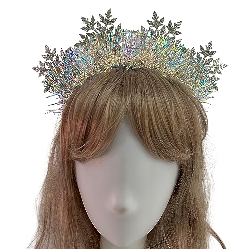 Glanhbnol Lametta-Haarreif für Erwachsene, Teenager, Schneeflockenform, Haarreif, Karneval, Party, Kopfschmuck, Abschlussball, Party, Cosplay, Kostüm von Glanhbnol