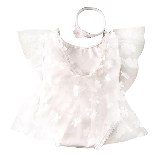 Glanhbnol Neugeborenen Fotografie Requisiten Outfits Baby Mädchen Spitze Strampler Stirnband Säugling Kleidung Geschenk Babys Jungen Mädchen von Glanhbnol