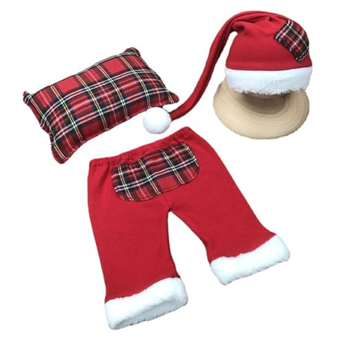 Glanhbnol Neugeborenen Weihnachten Requisiten Outfit Baby Jungen Mädchen Fotografie Kostüm Kleinkind Outfit Set von Glanhbnol