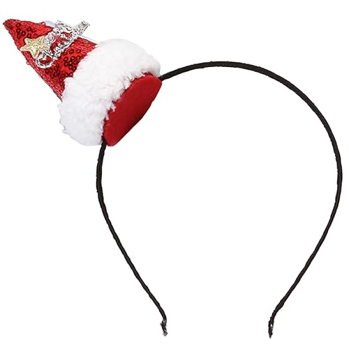 Glanhbnol Weihnachtsmannmütze, Stirnband, Weihnachtsfeier, Gastgeschenke für Damen, Erwachsene und Kinder, niedliches Weihnachts-Haar-Accessoire von Glanhbnol