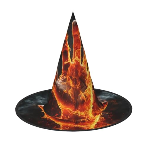 GlbnSHeric Hexenhüte Halloween Kegel Zauberer Hut Feuer Flamme Hand Hexenhüte Halloween Hut Kostüm Cosplay von GlbnSHeric