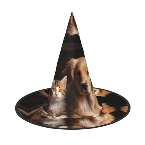 GlbnSHeric Hexenhüte Halloween Kegel Zauberer Hut Hund und Katze Hexenhüte Halloween Hut Kostüm Cosplay von GlbnSHeric