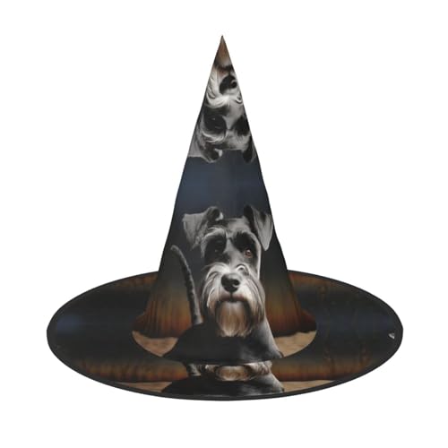 GlbnSHeric Hexenhüte Halloween Kegel Zauberer Hut Tier Schnauzer Hund Hexenhüte Halloween Hut Kostüm Cosplay von GlbnSHeric