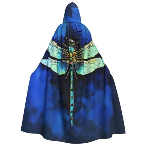 GlbnSHeric Kapuzenumhang, Unisex, Halloween, Kapuzenumhang, blaue Libelle, Kapuzenmantel, Halloween-Umhang, Cosplay-Kostüme von GlbnSHeric