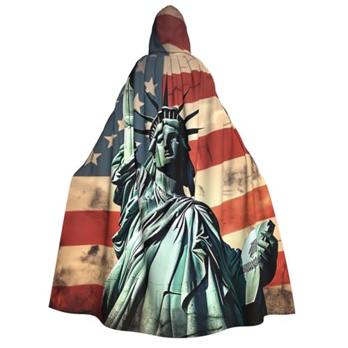 GlbnSHeric Kapuzenumhang, Unisex, Halloween-Umhang, Statue, amerikanische Flagge, Kapuzenmantel, Halloween-Umhang, Cosplay-Kostüme von GlbnSHeric