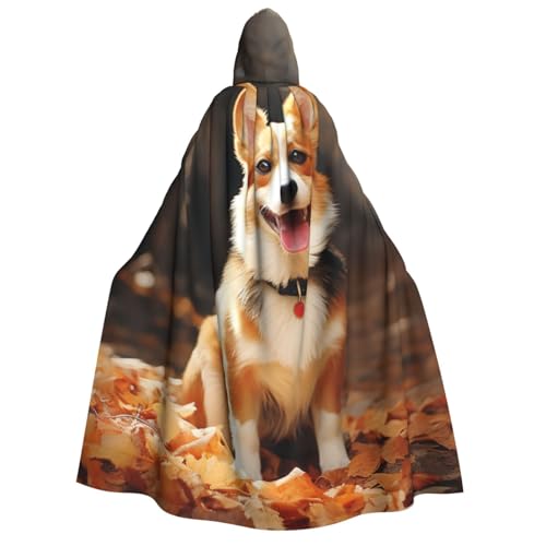 GlbnSHeric Kapuzenumhang, Unisex, Halloween-Umhang mit Kapuze, Corgi-Hundemantel, Halloween-Umhang, Cosplay-Kostüme von GlbnSHeric