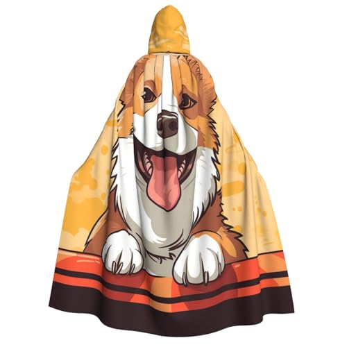 GlbnSHeric Kapuzenumhang, Unisex, Halloween-Umhang mit Kapuze, niedlicher Corgi-Hundemantel, Halloween-Umhang, Cosplay-Kostüme von GlbnSHeric