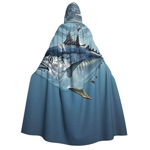 GlbnSHeric Kapuzenumhang Unisex Halloween Kapuzenumhang Bluefin Thunfisch Thunnus Kapuzenmantel Halloween Umhang Cosplay Kostüme von GlbnSHeric