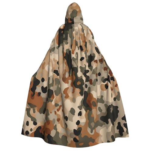 GlbnSHeric Kapuzenumhang Unisex Halloween Kapuzenumhang Braun Leopard Camouflage Kapuzenmantel Halloween Umhang Cosplay Kostüme von GlbnSHeric