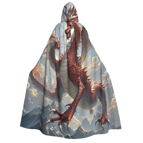 GlbnSHeric Kapuzenumhang Unisex Halloween Kapuzenumhang Chinesischer Drache Kapuzenmantel Halloween Umhang Cosplay Kostüme von GlbnSHeric