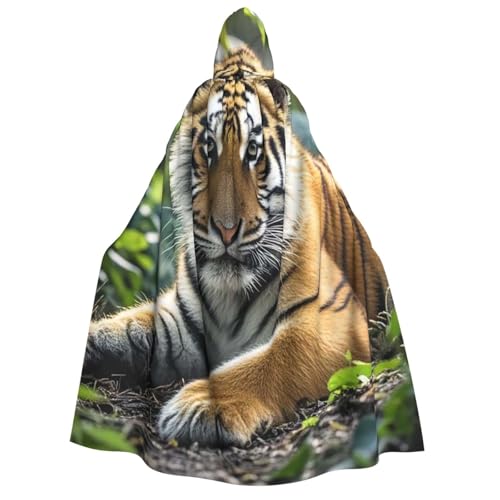 GlbnSHeric Kapuzenumhang Unisex Halloween Kapuzenumhang Dschungel Tiger Jungle Kapuzenmantel Halloween Umhang Cosplay Kostüme von GlbnSHeric