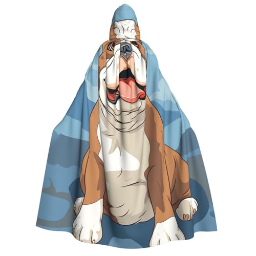 GlbnSHeric Kapuzenumhang Unisex Halloween Kapuzenumhang Englische Bulldogge Kapuzenmantel Halloween Umhang Cosplay Kostüme von GlbnSHeric