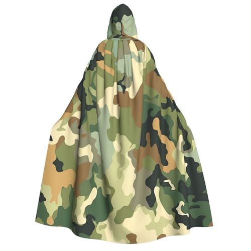 GlbnSHeric Kapuzenumhang Unisex Halloween Kapuzenumhang Grün Braun Camouflage Kapuzenmantel Halloween Umhang Cosplay Kostüme von GlbnSHeric