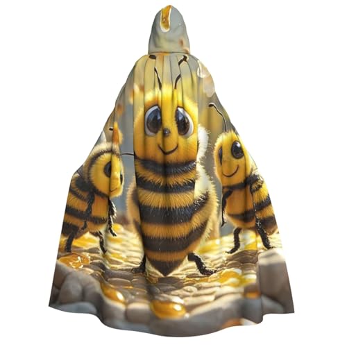 GlbnSHeric Kapuzenumhang Unisex Halloween Kapuzenumhang Niedliche Bienen Honig Kapuzenmantel Halloween Umhang Cosplay Kostüme von GlbnSHeric