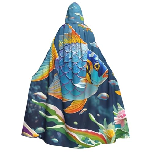 GlbnSHeric Kapuzenumhang Unisex Halloween Kapuzenumhang Regenbogen Fischschuppen Kapuzenmantel Halloween Umhang Cosplay Kostüme von GlbnSHeric