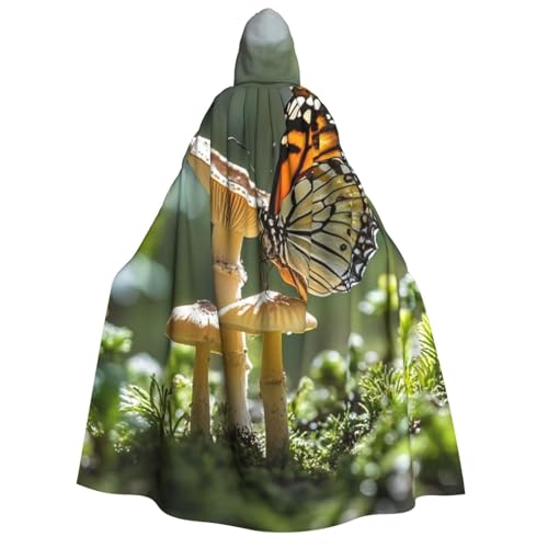 GlbnSHeric Kapuzenumhang Unisex Halloween Kapuzenumhang Schmetterling Pilz Kapuzenmantel Halloween Umhang Cosplay Kostüme von GlbnSHeric