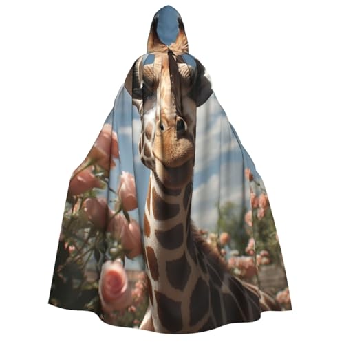 GlbnSHeric Kapuzenumhang Unisex Halloween Kapuzenumhang Schöne Giraffe Kapuzenmantel Halloween Umhang Cosplay Kostüme von GlbnSHeric