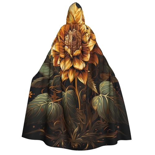 GlbnSHeric Kapuzenumhang Unisex Halloween Kapuzenumhang Sonnenblume Kapuzenmantel Halloween Umhang Cosplay Kostüme von GlbnSHeric