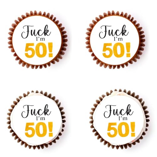 Gleevio 40 Stück Essbare Tortendeko 50 Geburtstag Mann Frau,Essbare Muffins Deko 50 Geburtstag,Cupcake Topper 50 Geburtstag Deko,Esspapier Kuchendeko 50. Geburtstag,Cupcake Deko 50 Geburtstag Frau von Gleevio