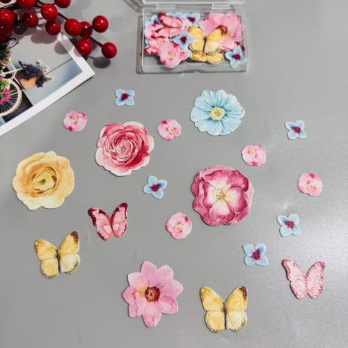 Gleevio Blumen und Schmetterling Tortendeko Set, 50 Stück, für Geburtstag Hochzeit Taufe Gleevio Blumen und Schmetterling Tortendeko Set, 50 Stück, für Geburtstag Hochzeit Taufe von Gleevio