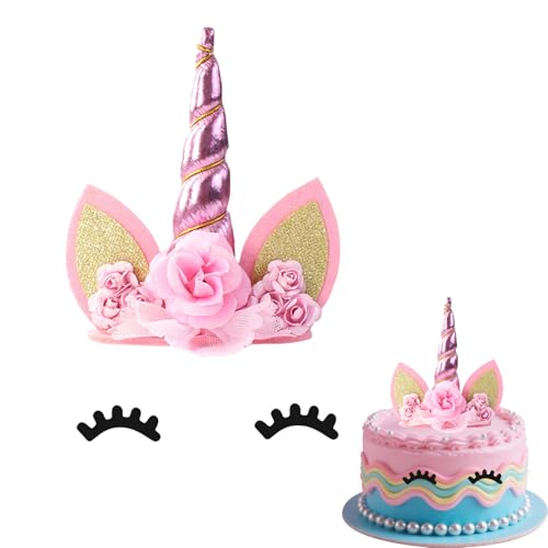 Gleevio Einhorn Deko Torte, Kuchendeko Einhorn Geburtstag Deko, Cake Topper Unicorn Kindergeburtstag, Rosa Tortendeko Mädchen, Unicorn Kuchen Topper Niedlich Horn Ohren Wimpern für Kinder Gleevio Einhorn Deko Torte, Kuchendeko Einhorn Geburtstag Deko, Cake Topper Unicorn Kindergeburtstag, Rosa Tortendeko Mädchen, Unicorn Kuchen Topper Niedlich Horn Ohren Wimpern für Kinder von Gleevio