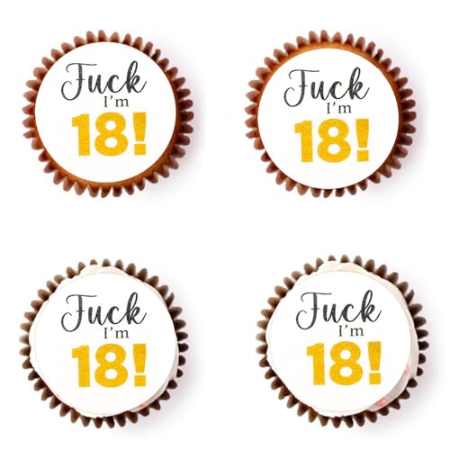 Gleevio 40 Stück Essbare Tortendeko 18 Geburtstag Junge Mädchen,Essbare Cupcake Deko 18.Geburtstag Deko,Cupcake Topper 18. Geburtstag,Essbare Kuchendeko 18. Geburtstag,Esspapier Torten Topper 18 Jahre von Gleevio