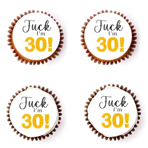 Gleevio 40 Stück Essbare Tortendeko 30 Geburtstag Mann Frau,Essbare Cupcake Deko 30 Geburtstag,Kuchendeko 30. Geburtstag,Muffins Deko 30 Geburtstag,Esspapier Cupcake Topper 30.Geburtstag von Gleevio