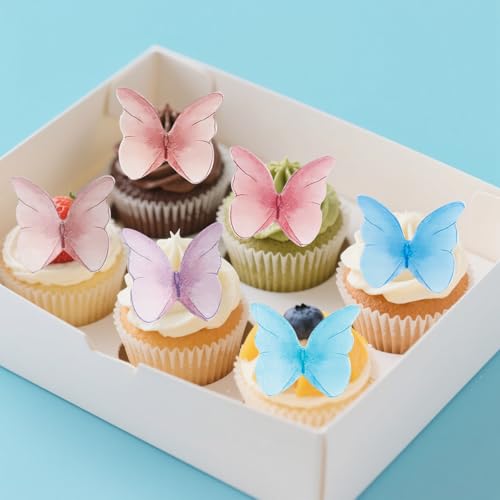 Gleevio Essbare Schmetterlinge für Torte, 48 Stück Esspapier Schmetterlinge Tortendeko Hochzeit, Cupcake Topper Schmetterling Deko Torte Geburtstage, Bunt Kuchendeko Schmetterling Muffin Deko Essbar Gleevio Essbare Schmetterlinge für Torte, 48 Stück Esspapier Schmetterlinge Tortendeko Hochzeit, Cupcake Topper Schmetterling Deko Torte Geburtstage, Bunt Kuchendeko Schmetterling Muffin Deko Essbar von Gleevio