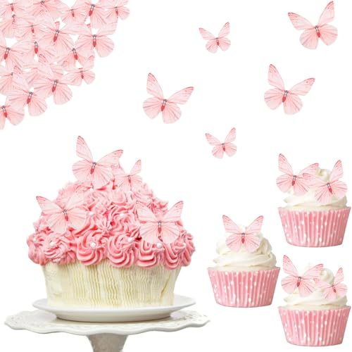 Gleevio Essbare Tortendeko Schmetterling Deko Torte,72 Stück Essbare Schmetterlinge für Torte Rosa,Kuchen Deko Schmetterlinge Esspapier Geburtstag,Schmetterling Cupcake Deko Essbar,Tortendeko Mädchen Gleevio Essbare Tortendeko Schmetterling Deko Torte,72 Stück Essbare Schmetterlinge für Torte Rosa,Kuchen Deko Schmetterlinge Esspapier Geburtstag,Schmetterling Cupcake Deko Essbar,Tortendeko Mädchen von Gleevio