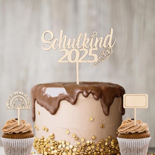 Gleevio Schulkind 2025 Tortendeko Einschulung Holz,3 Stk Cake Topper Einschulung Deko Torten,Kuchendeko Schulanfang,Schulkind Deko Junge Mädchen,Holz Cake Topper Schulanfang für Einschulungsfeier Gleevio Schulkind 2025 Tortendeko Einschulung Holz,3 Stk Cake Topper Einschulung Deko Torten,Kuchendeko Schulanfang,Schulkind Deko Junge Mädchen,Holz Cake Topper Schulanfang für Einschulungsfeier von Gleevio